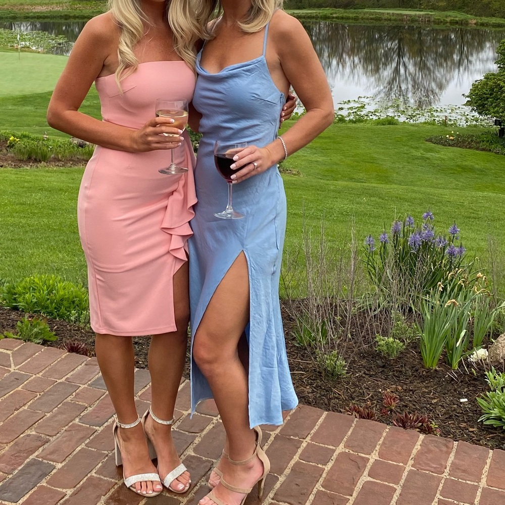 Blue midi dress